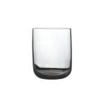 Pasabahce Iconic Water 280ml tumbler, close-up front view of clear glass with straight sides and thick rounded base