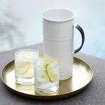 Coney Island Creme Water Pitcher with Leather Handle 1740ml