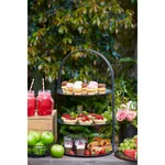 Coney Island Tea Stand 3-Tier Fixed Black Galvanised 310x510mm