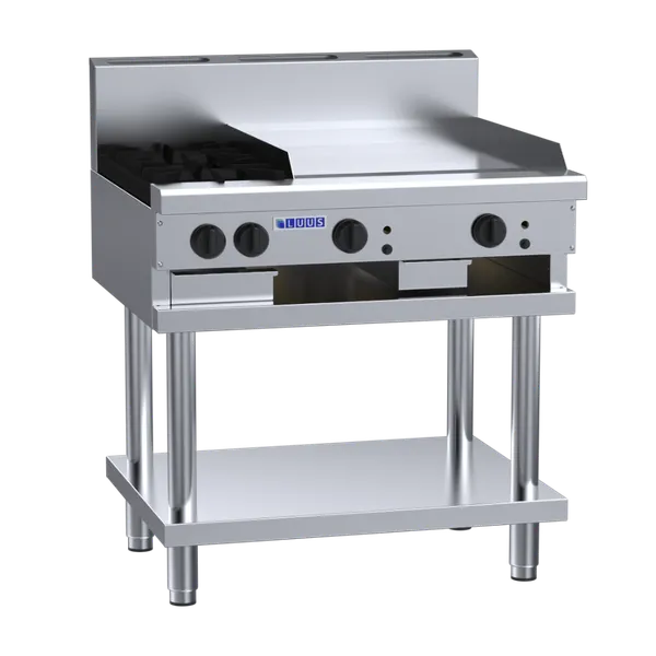 CS-2B6P: 900mm Commercial Gas 2 Burner & 600mm Griddle Cooktop