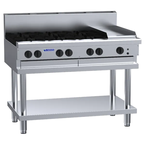 CS-6B3P: 1200mm Commercial Gas 6 Burner & 300mm Griddle Cooktop