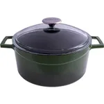 Glaze Round Casserole with Glass Lid (4.5L) - Black