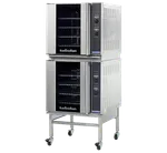 Turbofan E32d4/2c - Full Size Tray Digital Electric Convection Ovens Double Stacked With Castor Base Stand