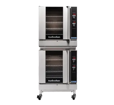 Turbofan G32d4/2 Double Stacked Digital Gas Convection Ovens On A Stainless Steel Base Stand