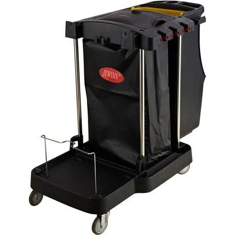Jiwins Compact Cleaning Cart Black 1260x575x1129mm