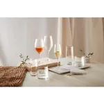 Ryner Glass Melody Chianti 375ml wine glasses in a lifestyle scene on a wooden table with a woven tray and marble slab