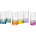 Brillante D.O.F Long Drink 369ml Assorted Colours 6pc Set