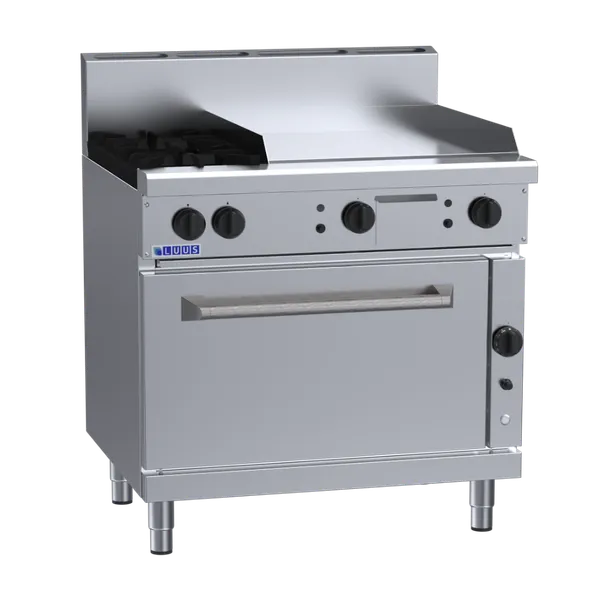 RF-2B6P: 900mm Gas 2 Burner 600mm Griddle Range & Convection Oven