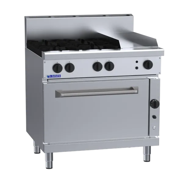 RF-4B3P: 900mm Gas 4 Burner 300mm Griddle Range & Convection Oven