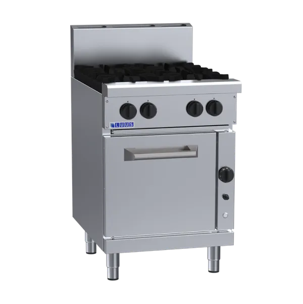 RF-4B: 600mm Commercial 4 Burner Range with Convection Oven