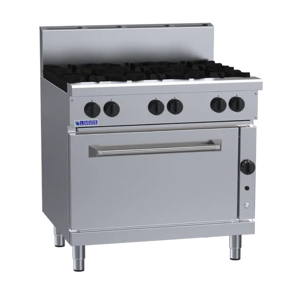 RF-6B: 900mm Commercial 6-Burner Range with Convection Oven