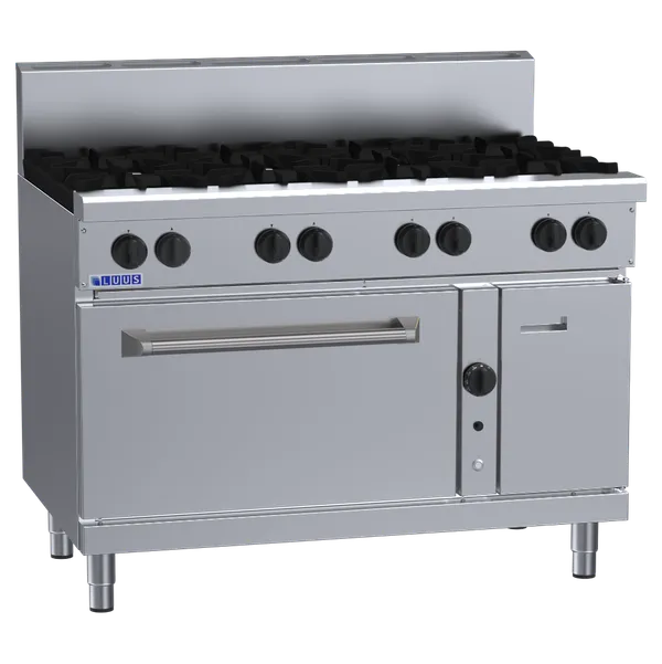 RF-8B: 1200mm Commercial 8 Burner Range with Convection Oven