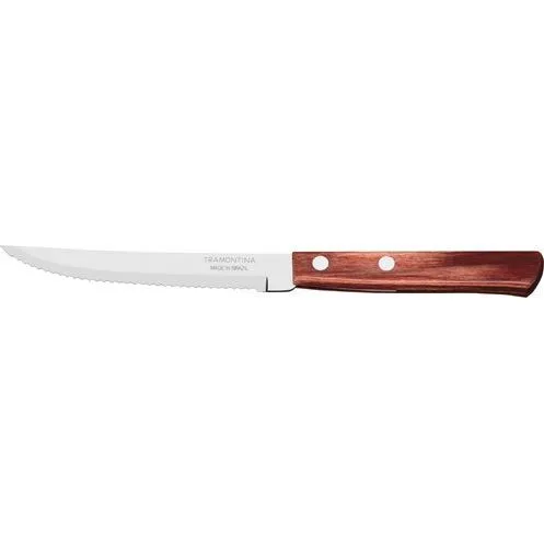 Churrasco Steak Knife Serrated Narrow Blade with Polywood Handle Red 127mm