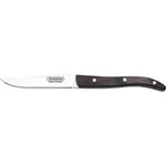 Churrasco Steak Knife Micro Serrated Narrow Blade with Polywood Handle Brown 102mm