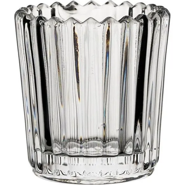 Ribbed Large Votive Clear