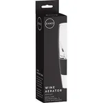 Zanzi Wine Aerator Clear Acrylic in black retail packaging with white text and a partial view of the clear cylindrical aerator