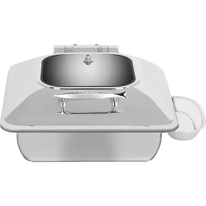 Deluxe Chafer Rectangular 2/3 Size with Glass Lid & Side Dish