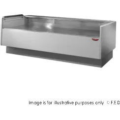 Tecnodom Serie MR80 Black 2480mm Self-serving Deli Display with Storage and Castors