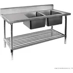 Modular System Double Left Sink Bench with Pot Undershelf - DSB6-1500R/A