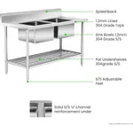 Modular System Double Centre Sink Bench with Pot Undershelf - DSB7-1500C/A