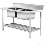 Modular System Double Centre Sink Bench with Pot Undershelf - DSB7-1500C/A