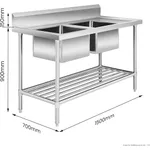 Double Left Sink Bench with Pot Undershelf DSB7-1500L/A