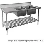 Modular System Double Right Sink Bench with Pot Undershelf - DSB7-1500R/A