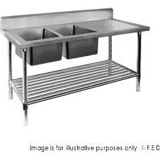 Double Left Sink Bench with Pot Undershelf DSB7-2100L/A