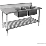 Double Right Sink Bench with Pot Undershelf DSB7-2400R/A