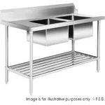 Right Inlet Double Sink Dishwasher Bench Dsbd7 150