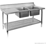 Right Inlet Double Sink Dishwasher Bench