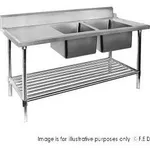 DSBD7-2400R/A Right Inlet Double Sink Dishwasher Bench