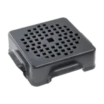 Robot Coupe EasyClean Xpress spare part in three-quarter view, dark grey plastic with grid cutouts and central hole
