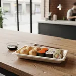 PakMax 6.5"*4.5"*0.8" Sugarcane Sushi Tray - ST-08