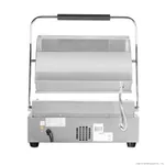Benchstar Electric Grill Station Gh 819 rear view showing stainless steel base, black power cord, and chrome frame with black grip handle.