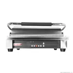 Benchstar Electric Grill Station Gh 819 front view showing stainless steel body, black control panel, and red logo