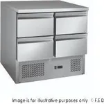 Thermaster Stainless steel 4-Drawers Compact Workbench Fridge - GNS900-4D
