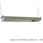 Benchstar Strip Warmer Heater 914mm low angle view showing stainless steel body and four suspension chains