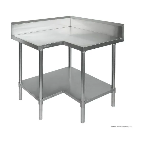 Economic Corner Workbench,100mm Splashback & Undershelf - 0900-6-WBCB