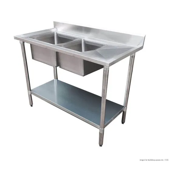 Modular System Double Sink Bench Left Handed 1500x600x900mm - 1500-6-DSBL