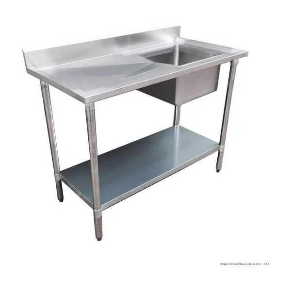 Modular System Single Sink Bench Right Handed 1200x700x900mm - 1200-7-SSBR