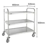 Edlp Vogue 3 Tier Flat Pack Trolley St/St - 940x537x875mm 37x21x34 1/2" view 9