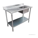 Modular System Single Sink Bench Right Handed 1200x600x900mm - 1200-6-SSBR