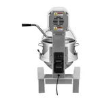 Apuro Digital Planetary Mixer front view showing stainless steel bowl, black control panel, and yellow warning labels