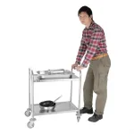 Vogue 2 Tier Flat Pack Trolley St/St - 825x710x405mm 32 1/2x28x16" view 3