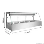 Bonvue Angled Countertop Wet and Dry Bain Marie BM17TC in three-quarter view with dimension lines