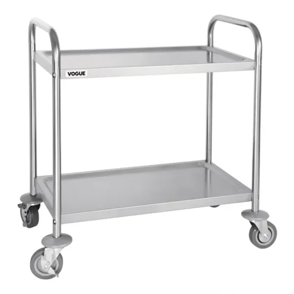 Vogue 2 Tier Flat Pack Trolley St/St - 825x710x405mm 32 1/2x28x16"