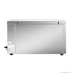 Rear view of the Benchstar Toaster Griller Salamander AT-937E showing its brushed stainless steel back panel, spec label, and power cord.