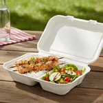 PakMax 8" Sugarcane Clamshell 3 Compartment view 3