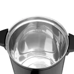 Apuro Water Boiler Matt Black top-down close-up showing open stainless-steel basin with MAX fill line and black handles